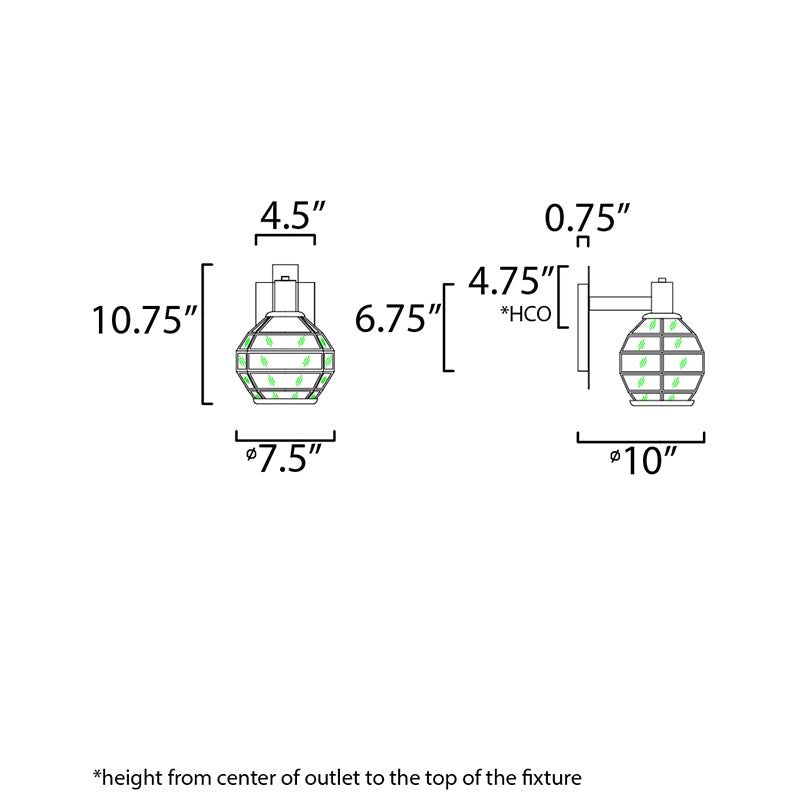 Maxim 11543 Heirloom 1-lt 8" Outdoor Wall Sconce