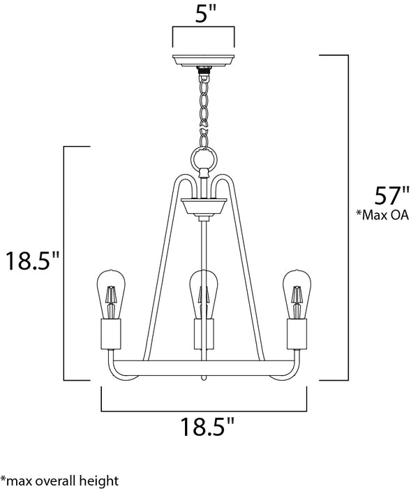 Maxim 11733 Haven 3-lt 18.5" Chandelier