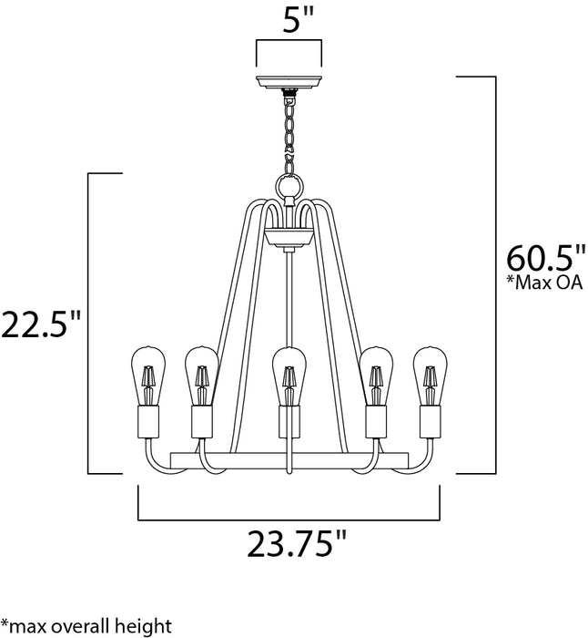 Maxim 11735 Haven 5-lt 23.75" Chandelier