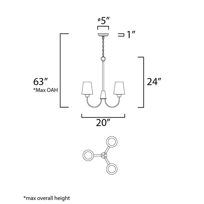 Maxim 11823 Shelter 3-lt 20" Chandelier