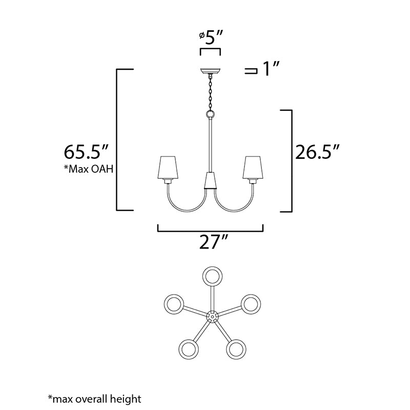 Maxim 11825 Shelter 5-lt 27" Chandelier