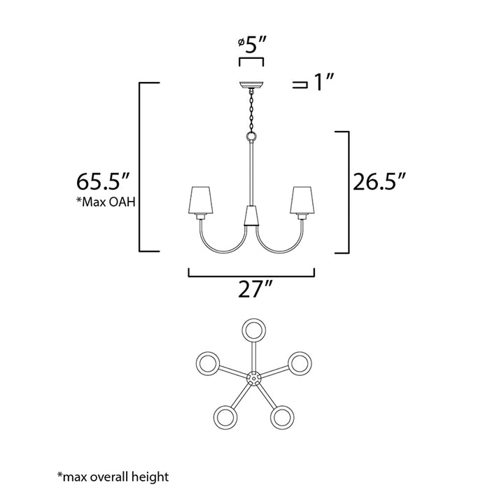 Maxim 11825 Shelter 5-lt 27" Chandelier