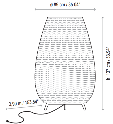 Bover Amphora 03 2-lt 54" Tall LED Outdoor Floor Lamp