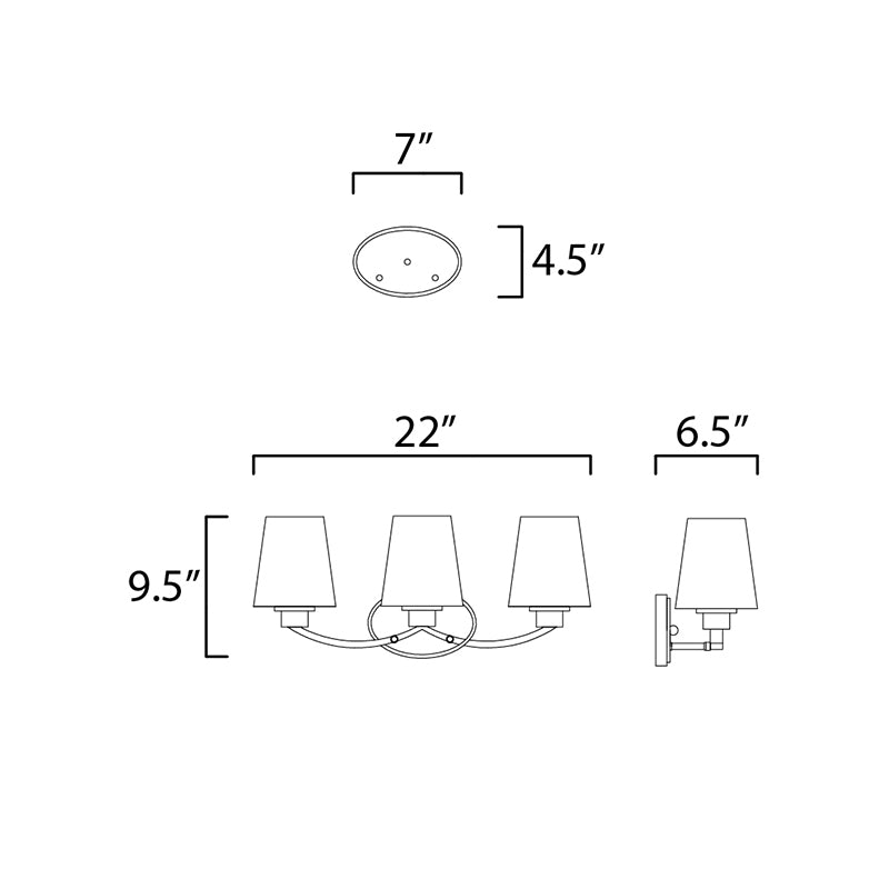 Maxim 11833 Shelter 3-lt 22" Bath Vanity