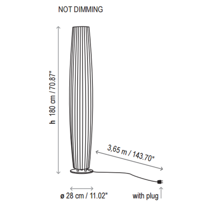Bover Maxi P/180 2-lt 71" Tall LED Outdoor Floor Lamp