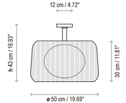 Bover Fora PF 2-lt 20" LED Outdoor Semi-Flushmount