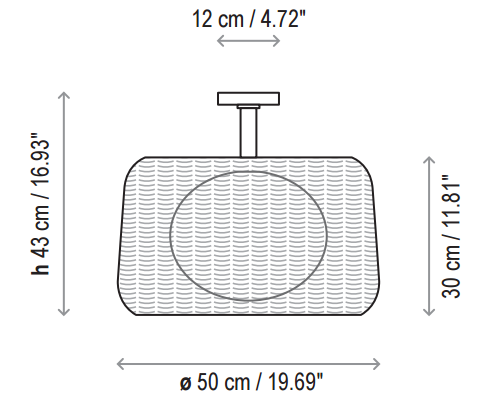 Bover Fora PF 2-lt 20" LED Outdoor Semi-Flushmount