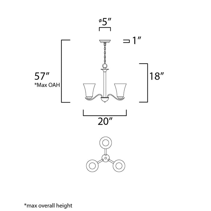 Maxim 12073 Vital 3-lt 20" Chandelier