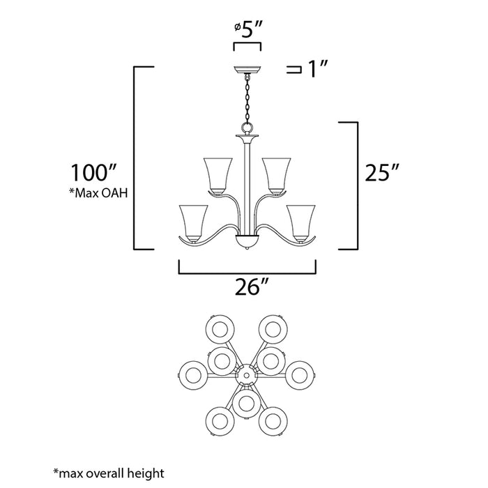 Maxim 12076 Vital 9-lt 26" Chandelier