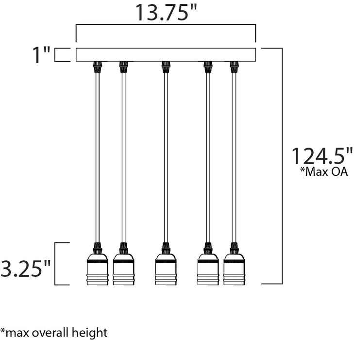 Maxim 12125 Early Electric 5-lt 13.75" Pendant