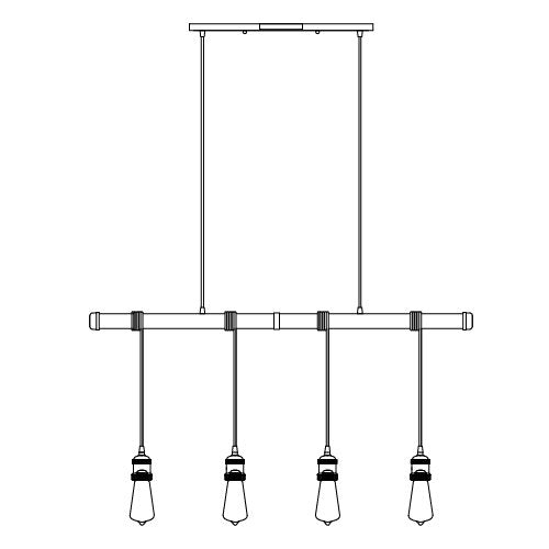 Maxim 12135 Early Electric 4-lt 40.5" Pendant