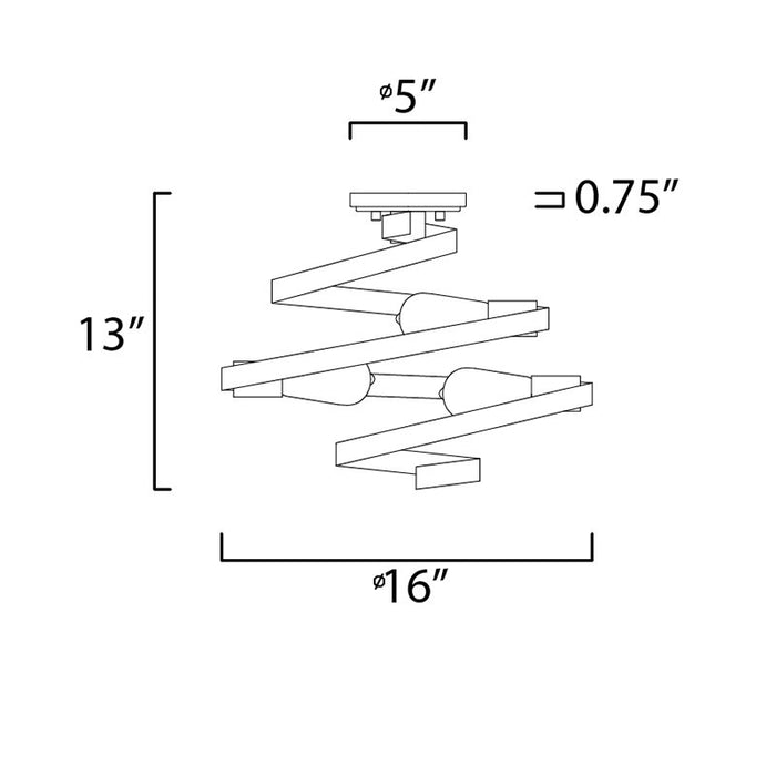 Maxim 12230 Twister 3-lt 16" Semi Flush Mount