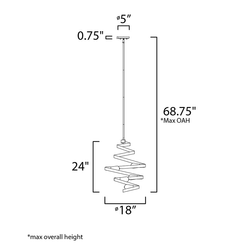 Maxim 12236 Twister 5-lt 18" Pendant