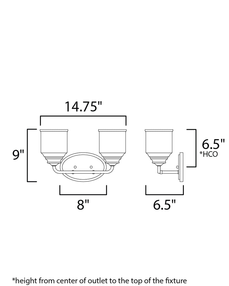 Maxim 12262 Acadia 2-lt 14.75" Bath Vanity