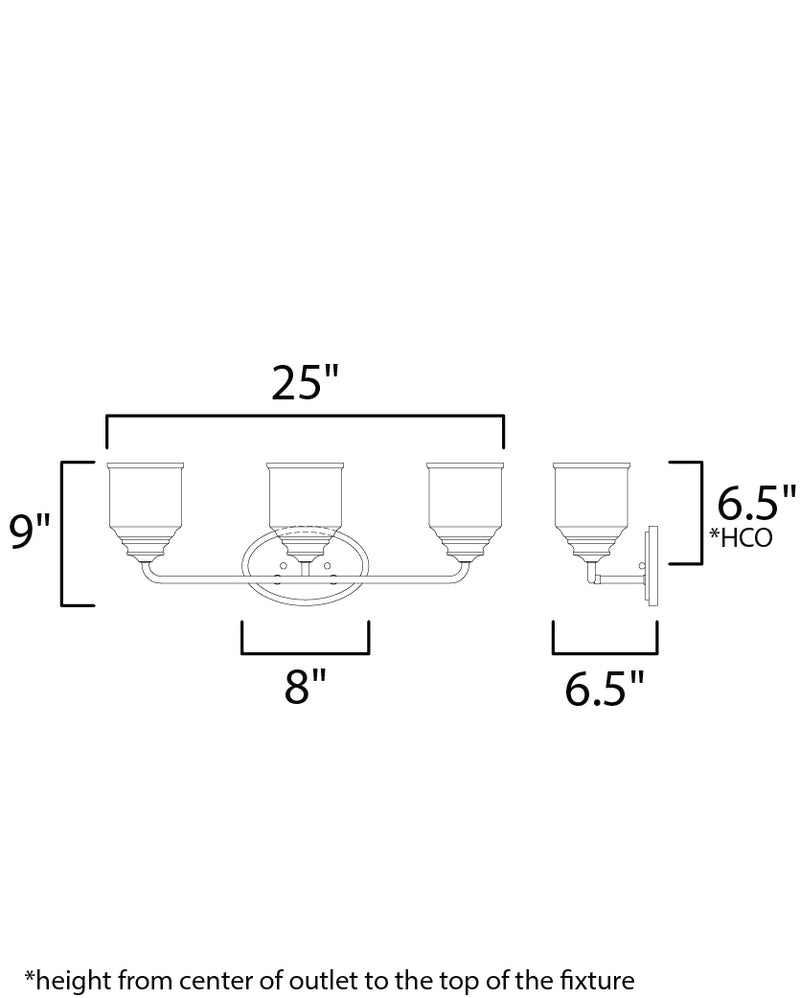 Maxim 12263 Acadia 3-lt 25" Bath Vanity