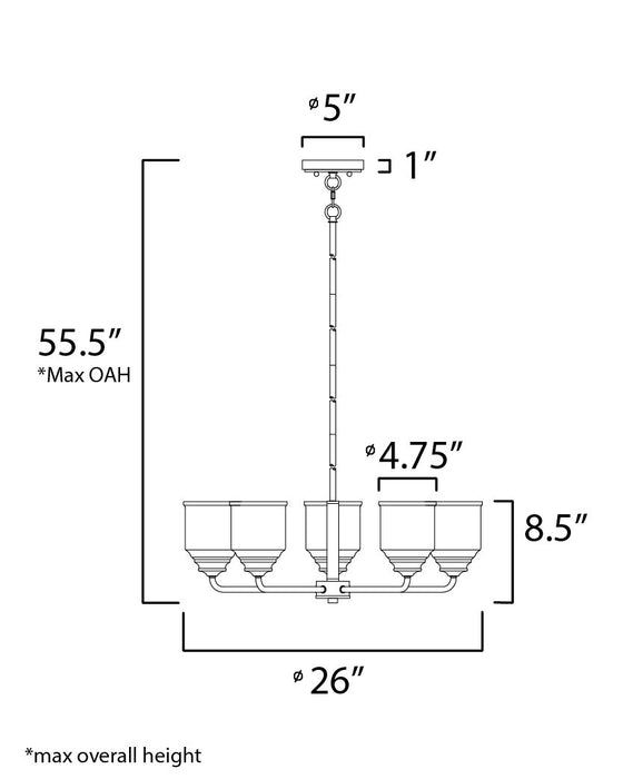 Maxim 12266 Acadia 5-lt 26" Chandelier