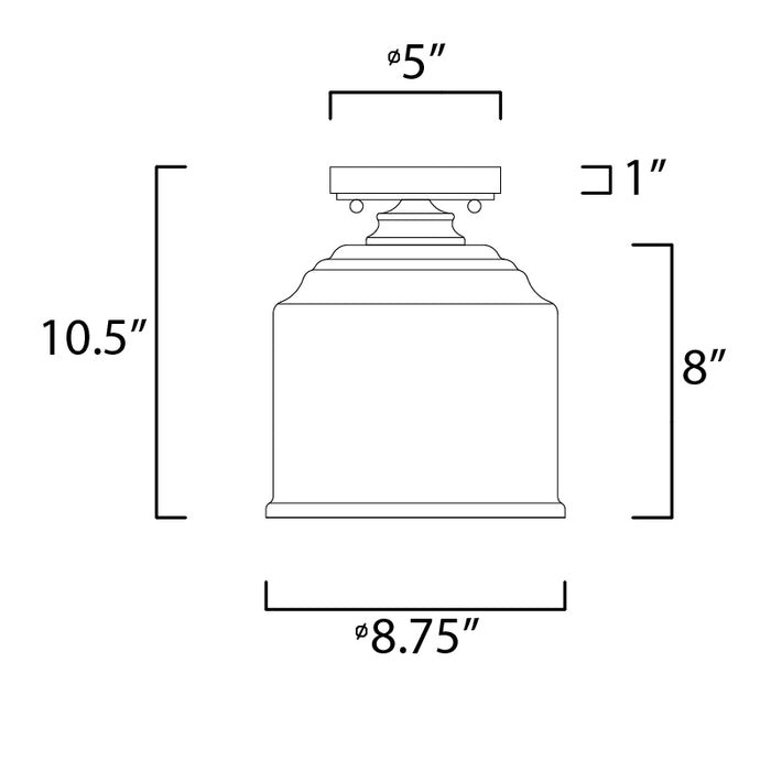 Maxim 12270 Acadia 1-lt 9" Semi-Flush Mount