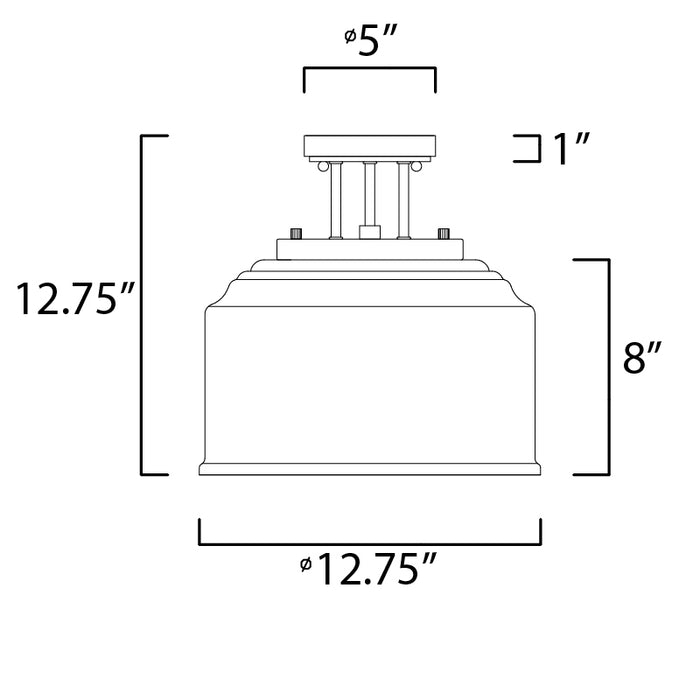 Maxim 12271 Acadia 3-lt 13" Semi-Flush Mount