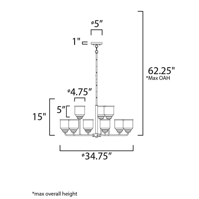 Maxim 12277 Acadia 9-lt 42" Chandelier