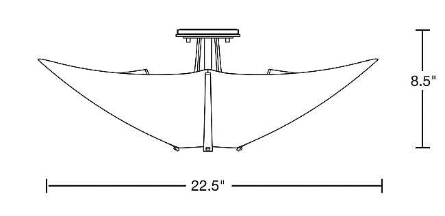 Hubbardton Forge 123305 Kirigami 4-lt 23" Semi-Flush