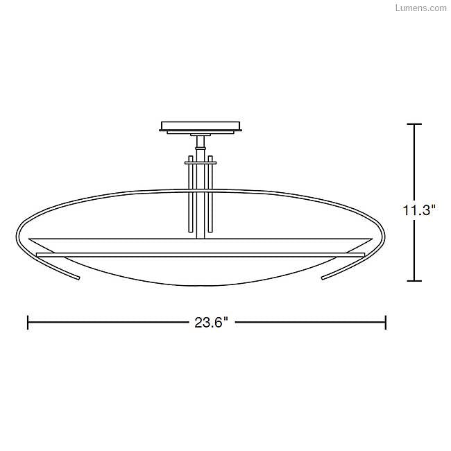 Hubbardton Forge 124341 Mackintosh 2-lt 24" Semi-Flush