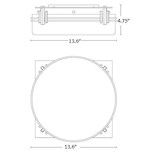 Hubbardton Forge 124394 Banded 2-lt 14" Semi Flush