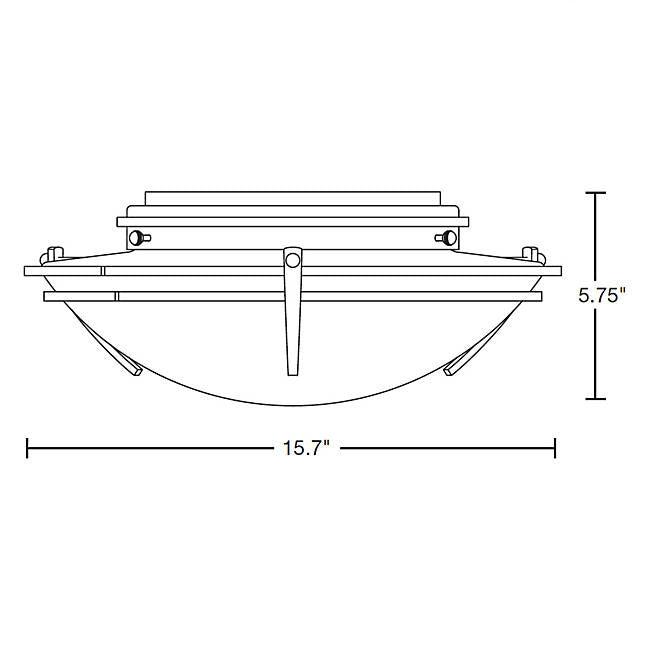 Hubbardton Forge 124402 Presidio Tryne 2-lt 16" Flush Mount