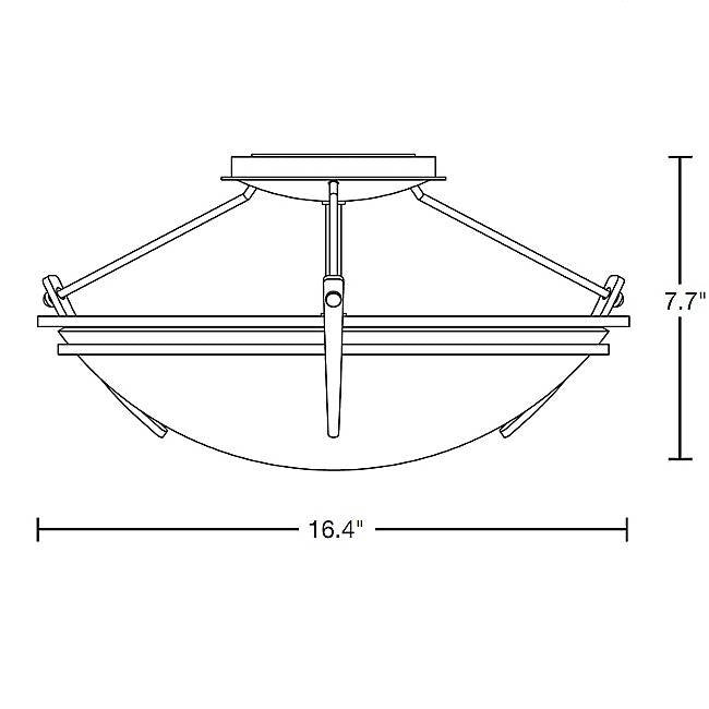 Hubbardton Forge 124412 Presidio Tryne Small 2-lt 16" Semi-Flush