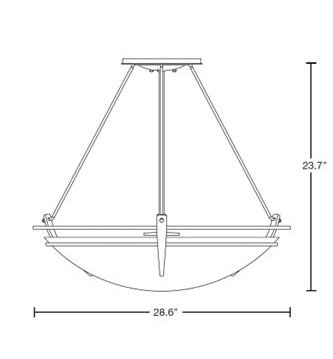 Hubbardton Forge 124442 Presidio Tryne 3-lt 29" Large Semi-Flush