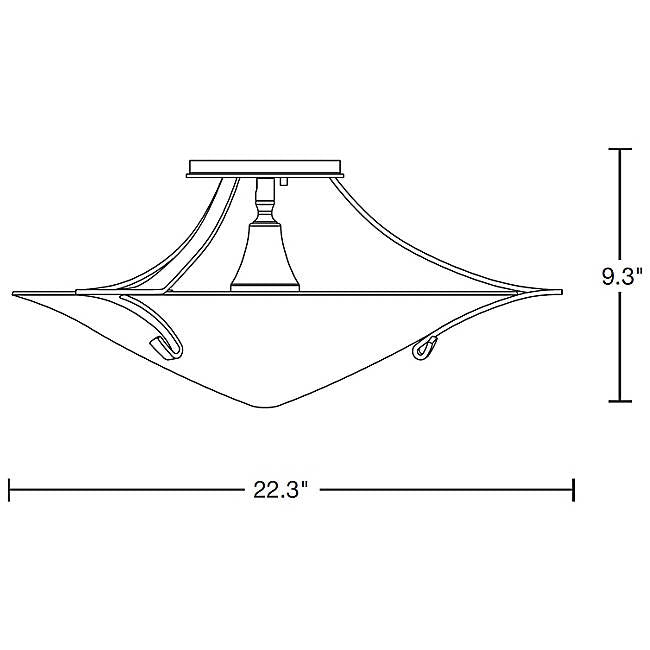 Hubbardton Forge 124710 Antasia 1-lt 22" Semi-Flush