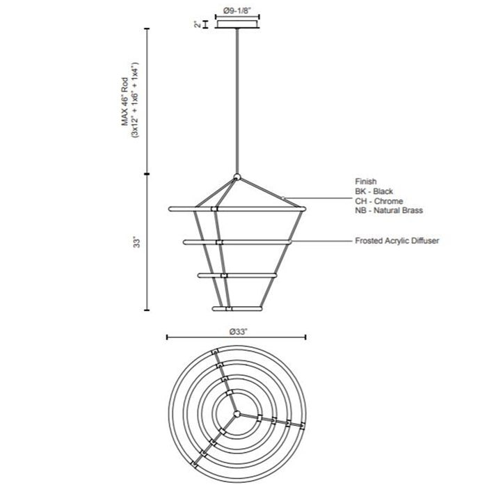 Kuzco CH99433 Santino 33" LED Chandelier