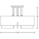 Hubbardton Forge 126403 Axis 3-lt 19" Semi-Flush