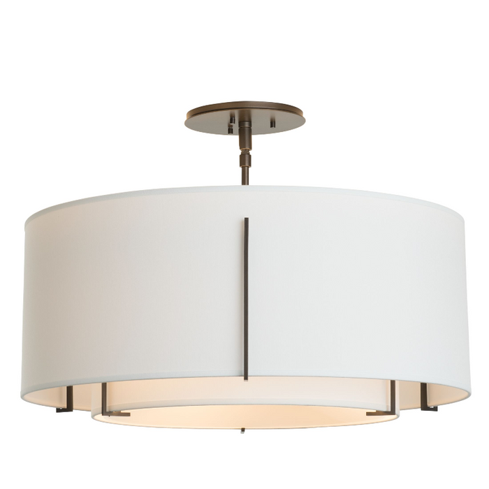 Hubbardton Forge 126503 Exos Double Shade 3-lt 23" Semi-Flush