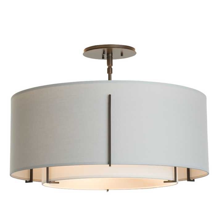 Hubbardton Forge 126503 Exos Double Shade 3-lt 23" Semi-Flush