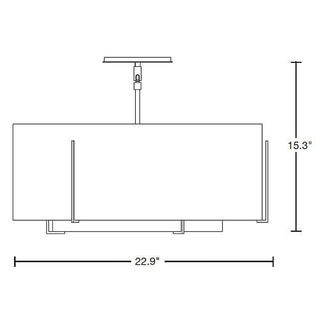 Hubbardton Forge 126503 Exos Double Shade 3-lt 23" Semi-Flush