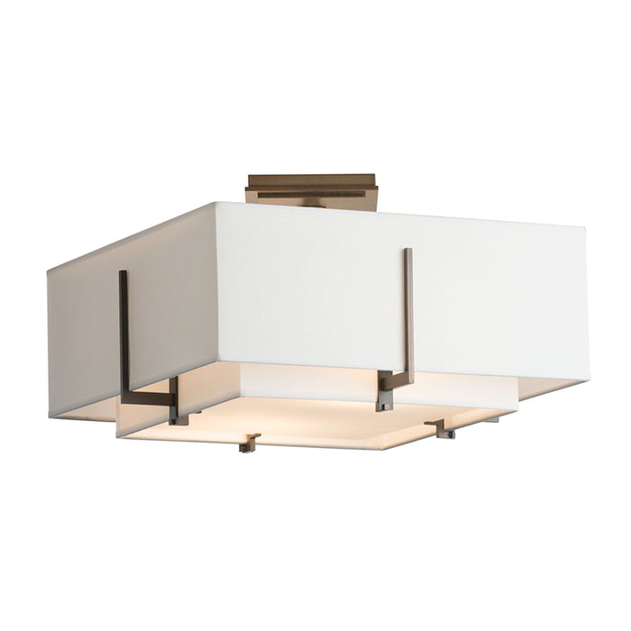 Hubbardton Forge 126507 Exos 2-lt 17" Square Small Double Shade Semi-Flush