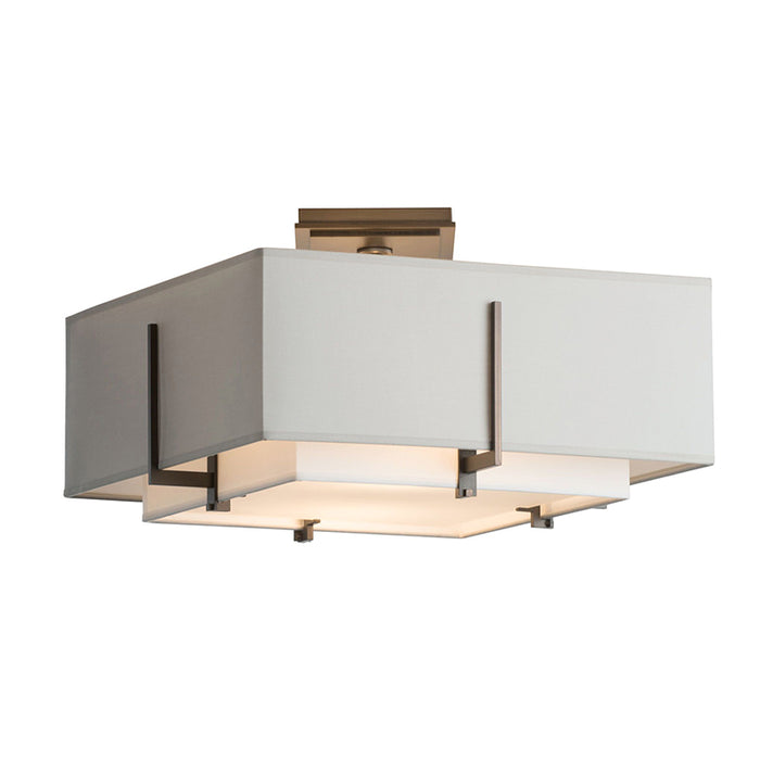 Hubbardton Forge 126507 Exos 2-lt 17" Square Small Double Shade Semi-Flush