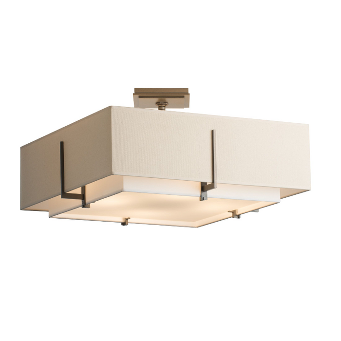 Hubbardton Forge 126510 Exos Square Double Shade 4-lt 21" Semi-Flush