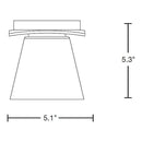 Hubbardton Forge 126601 Wren 1-lt 5" Flush Mount