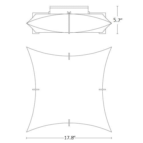 Hubbardton Forge 126620 Bento 2-lt 18" Semi-Flush Mount