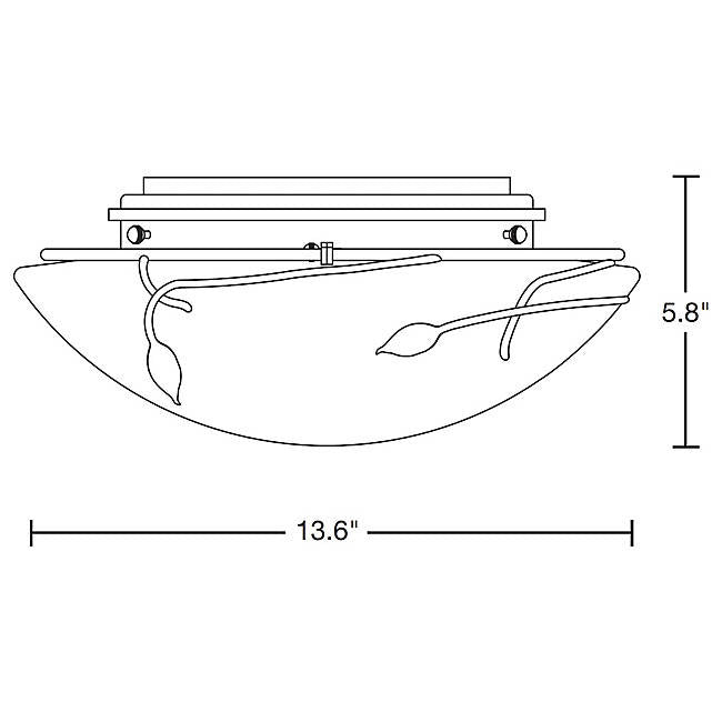 Hubbardton Forge 126709 Forged Leaves 2-lt 14" Flush Mount