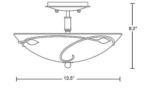 Hubbardton Forge 126712 Forged Leaves 2-lt 14" Semi-Flush