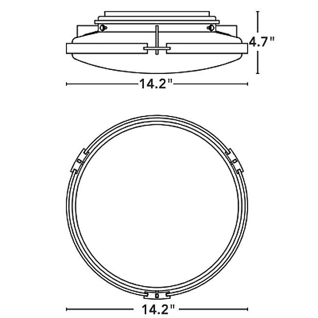 Hubbardton Forge 126745 Metra 2-lt 14" Flush Mount