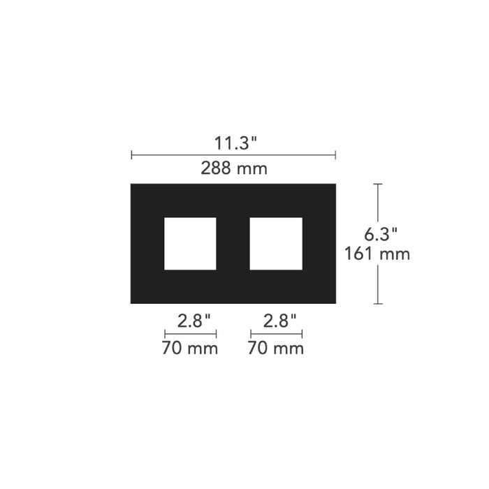 Element EMT 1x2 Multiples Spot Flanged Trim