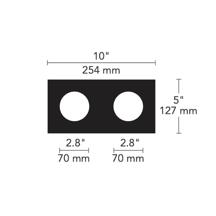 Element EMT 1x2 Multiples Spot Flangeless Trim