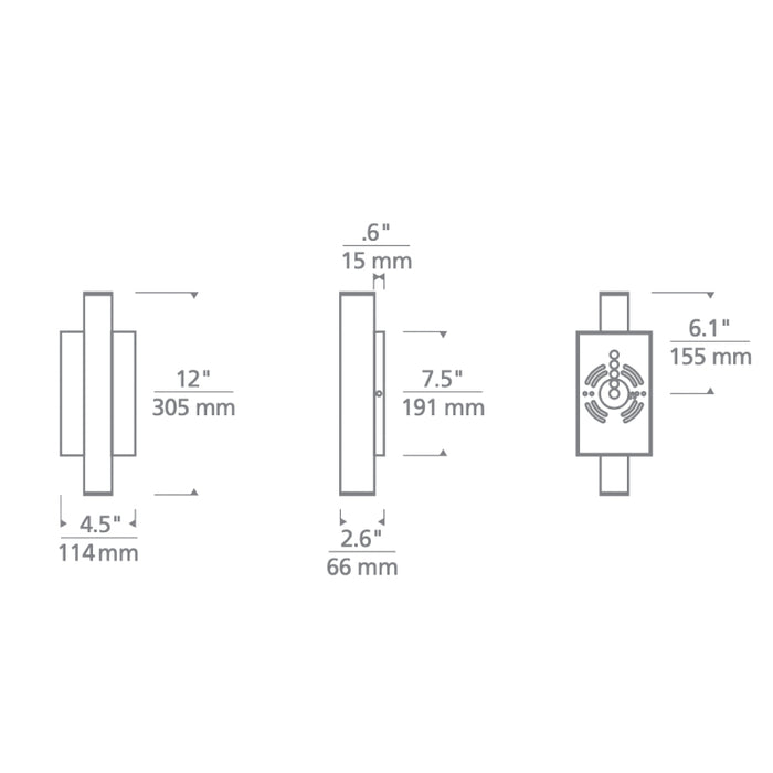 Tech 700OWCHAS Chara Square 12 12" Tall LED Outdoor Wall Light