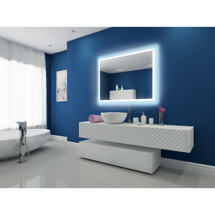 Paris Mirror Rectangle 48 x 36 Rectangle LED Illuminated Mirror, RGBW