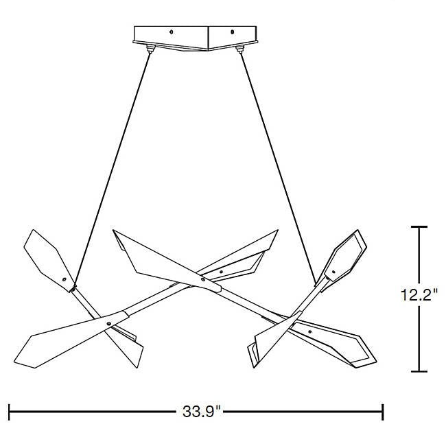 Hubbardton Forge 135003 Quill 8-lt 34" LED Pendant