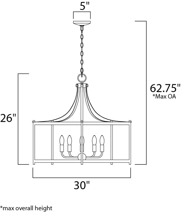 Maxim 13595 Wellington 5-lt 30" Pendant