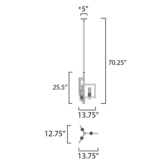 Maxim 16113 Flambeau 3-lt 13.75" Chandelier